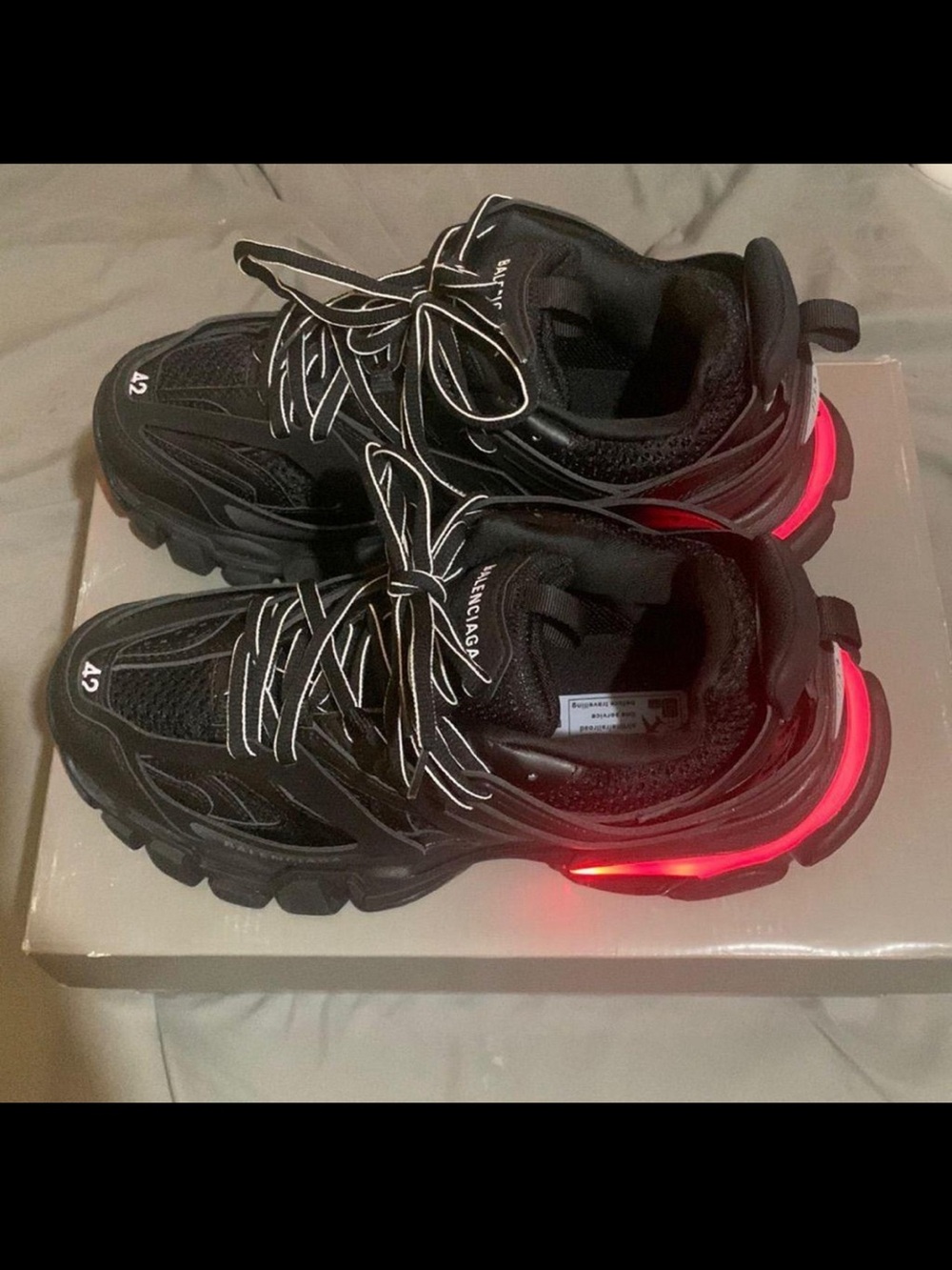 Balenciaga Kids Black Sneakers with Neon Pink Heel Accent